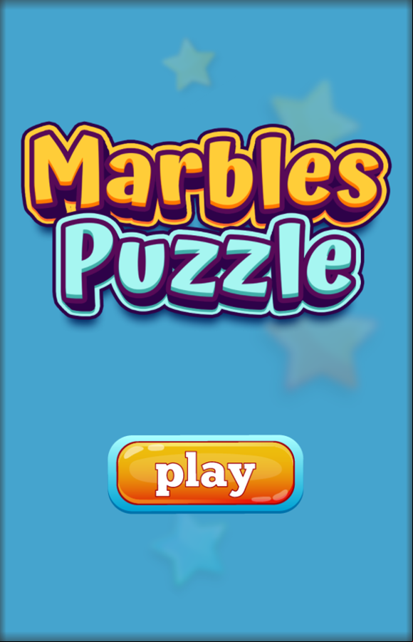 Marbles Puzzle Game Welcome Screen Screenshot.