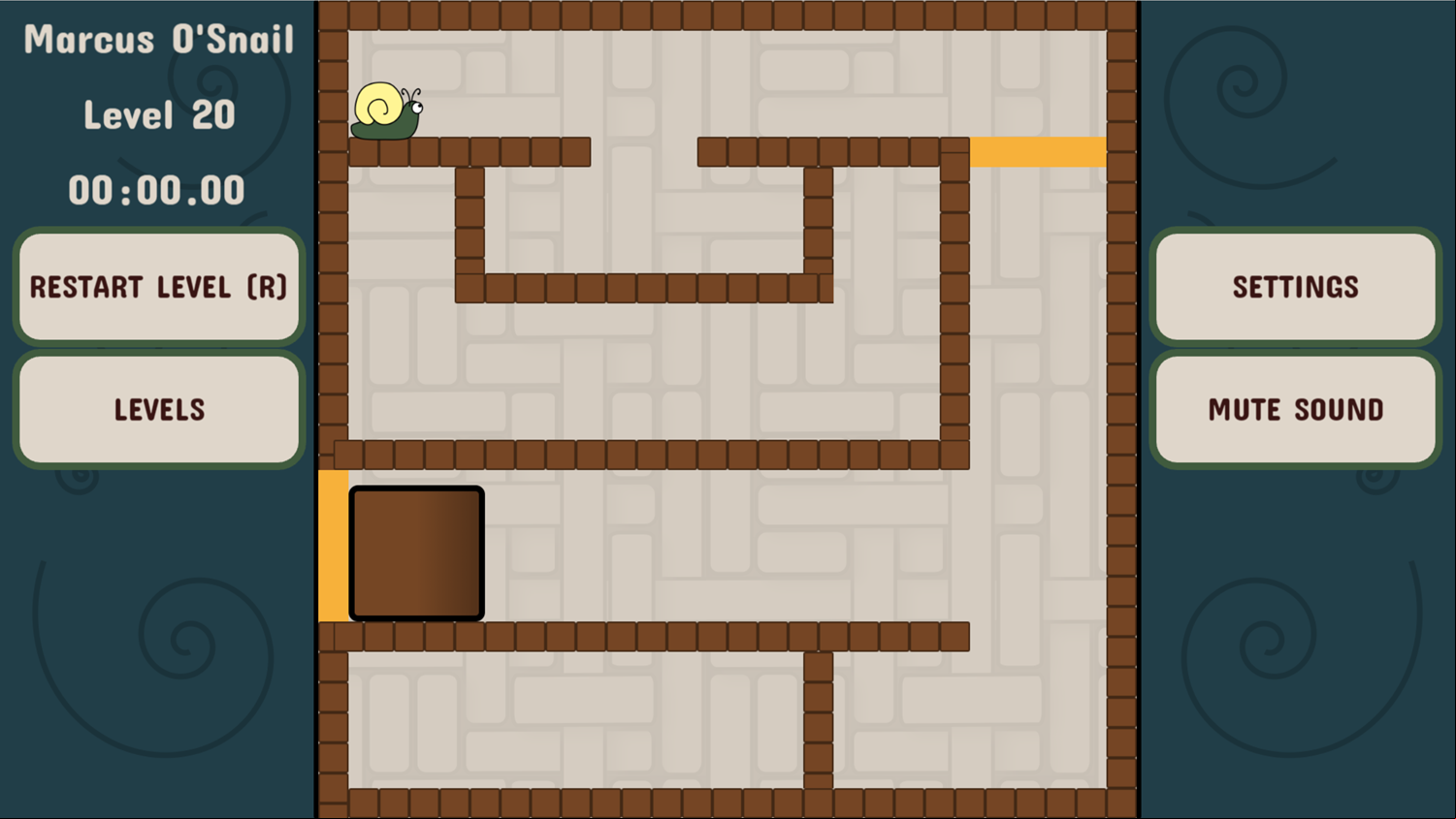 Marcus O'Snail Game Final Level Screenshot.