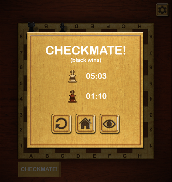 Master Chess Game White Wins Screenshot.