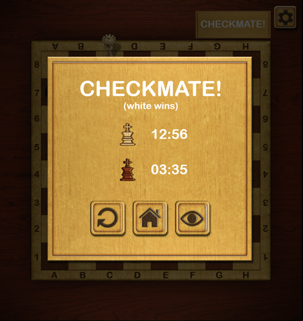 Master Chess Game White Wins Screenshot.