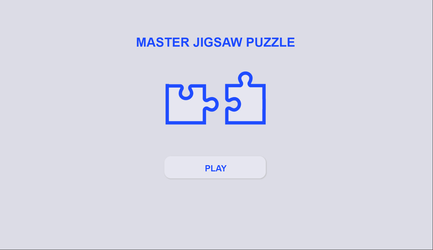 Master Jigsaw Puzzle Game Welcome Screen Screenshot.