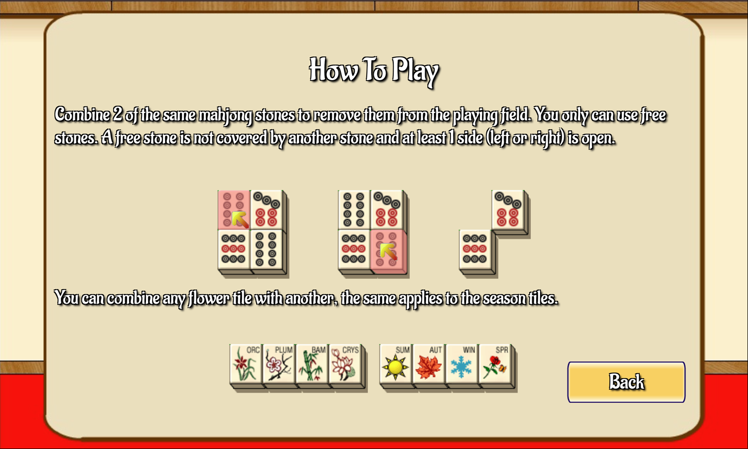 Master Qwan's Mahjongg Game How to Play Screen Screenshot.