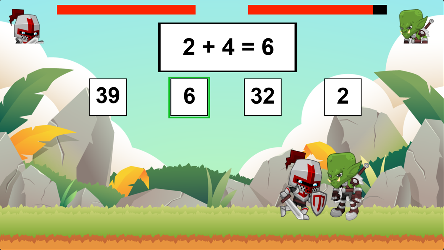 Math Battle 2 Game Play Screenshot.