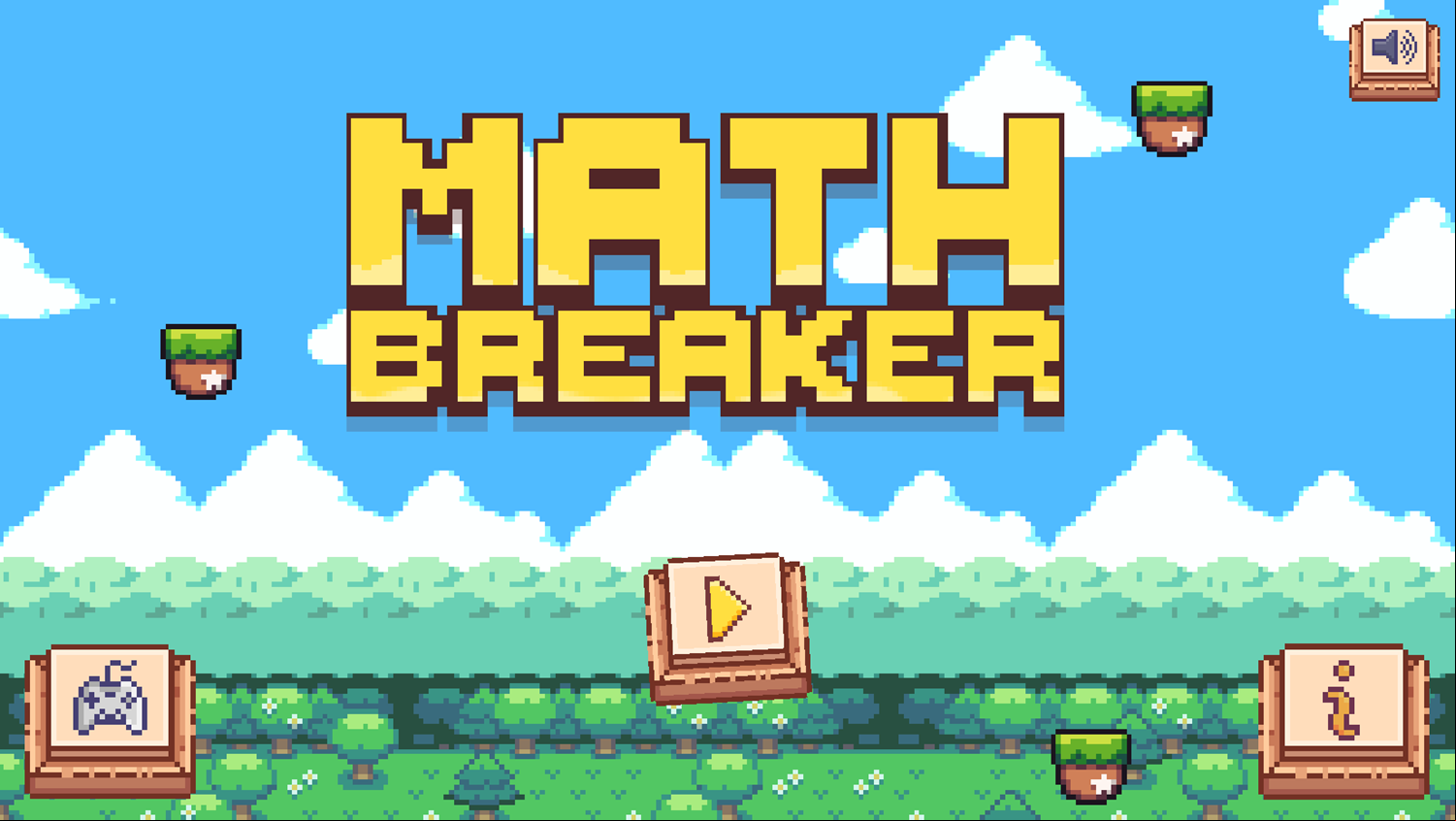 Math Breaker Game Welcome Screen Screenshot.