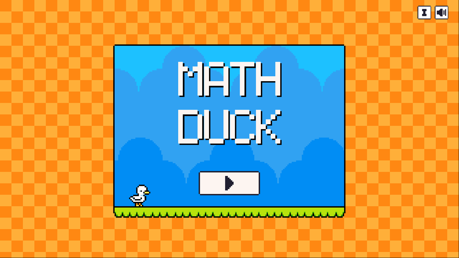 Math Duck Game Welcome Screen Screenshot.