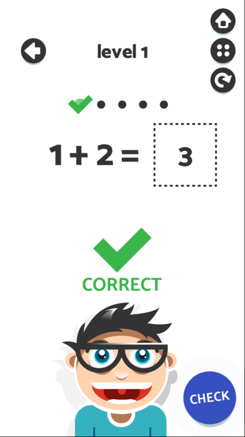 Math Game Level Play Screenshot.