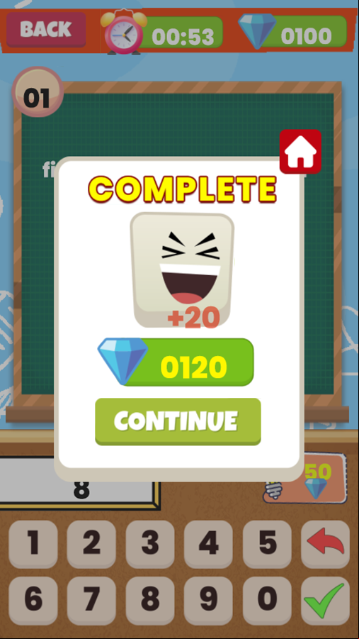 Math Riddles Puzzle Game Level Complete Screenshot.