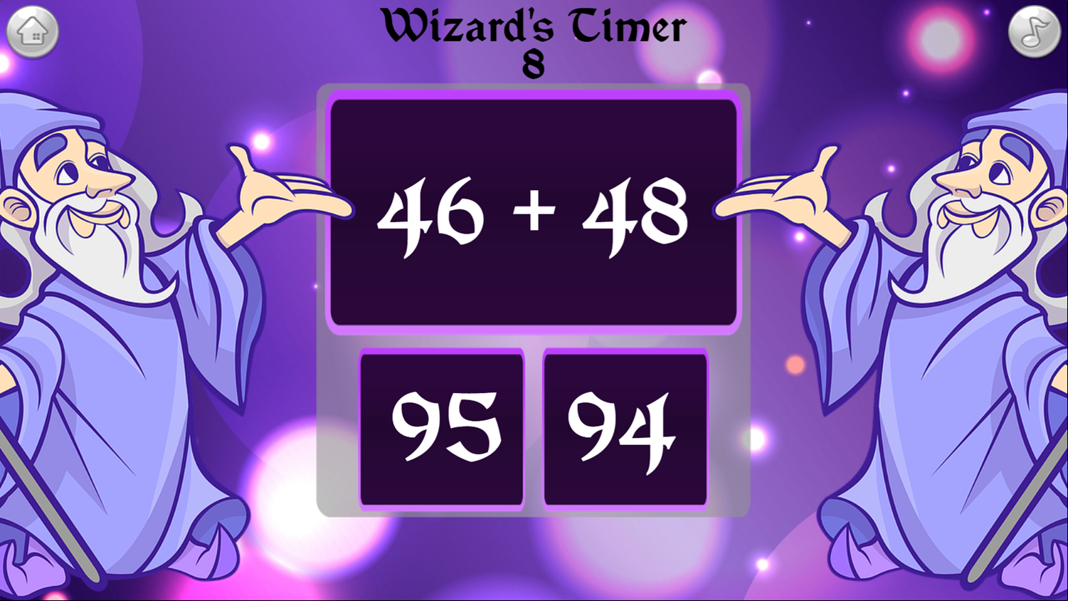Math Wizard Game Question Screenshot.