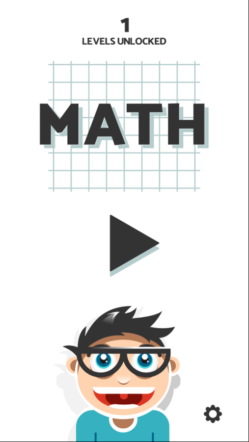 Math Game Welcome Screen Screenshot.