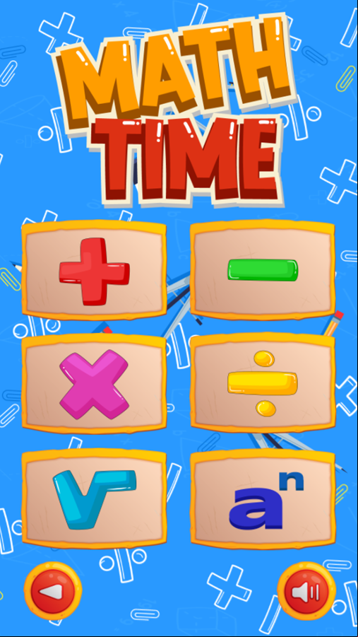 MathTime Game Operation Select Screenshot.
