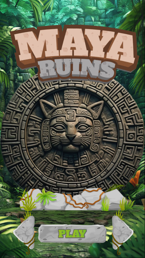 Maya Ruins Game Welcome Screen Screenshot.