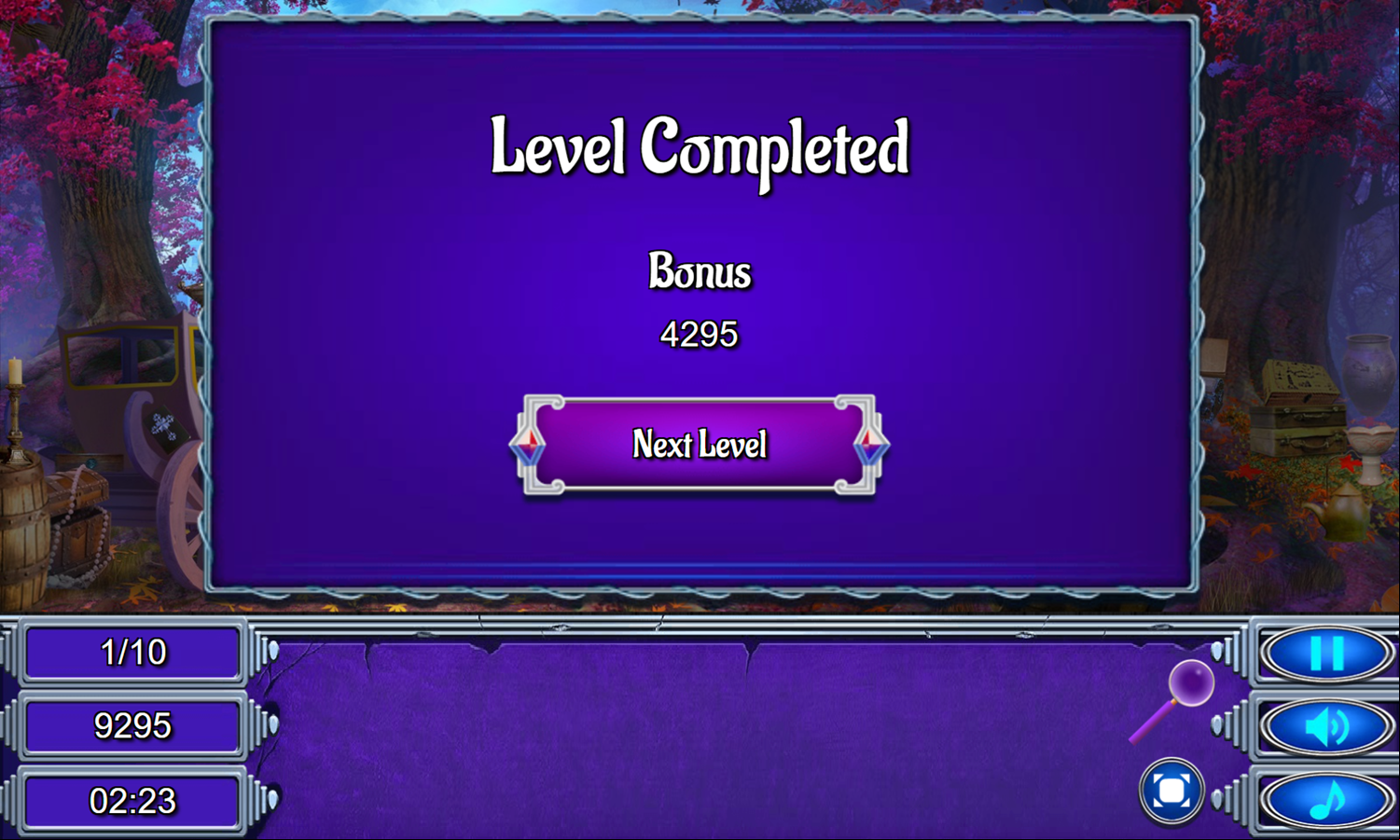Medieval Castle Hidden Numbers Game Level Completed Screenshot.
