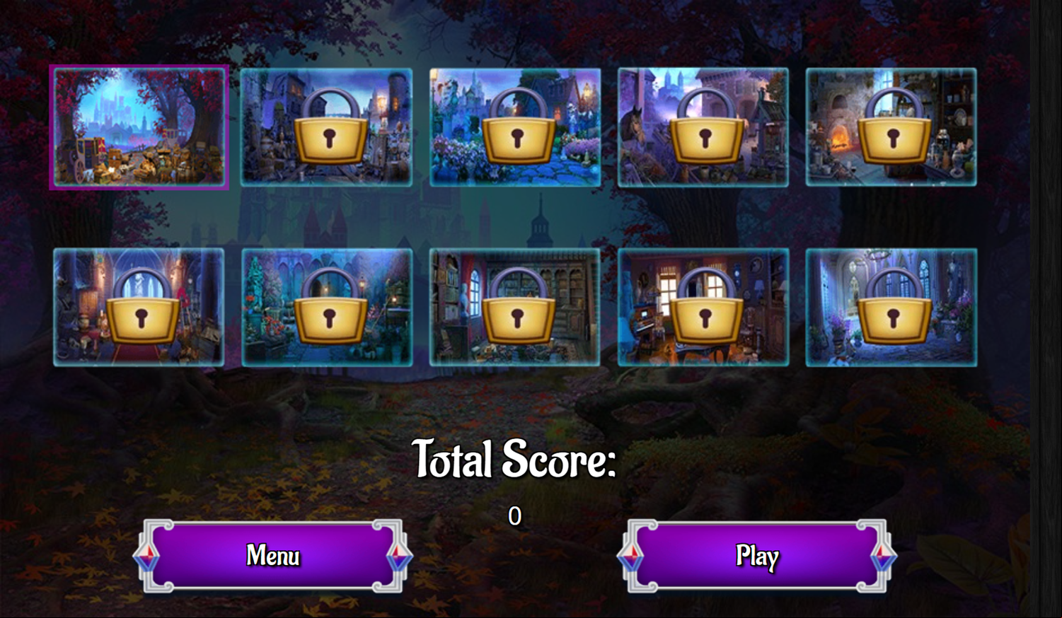 Medieval Castle Hidden Numbers Game Level Select Screenshot.