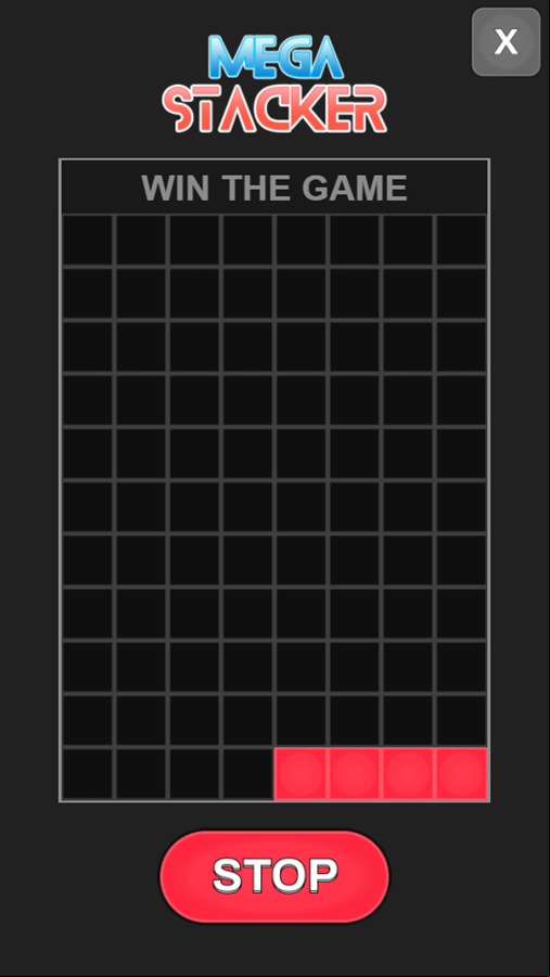 Mega Stacker Game Start Screenshot.