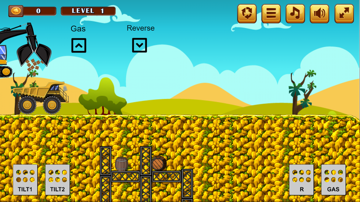 Mega Truck Game Level Start Screenshot.