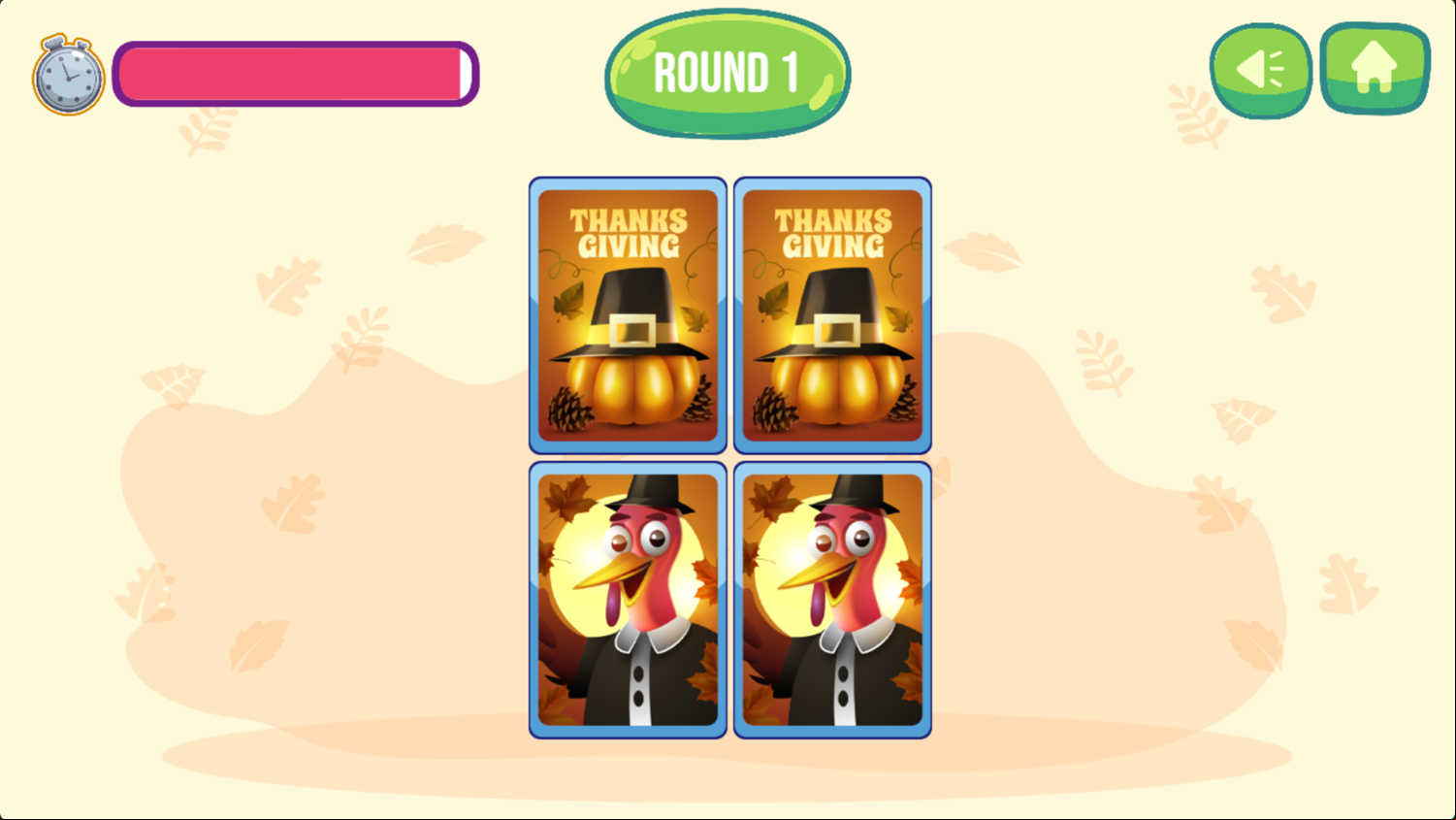 Memory The Turkey Game Round Play Screenshot.