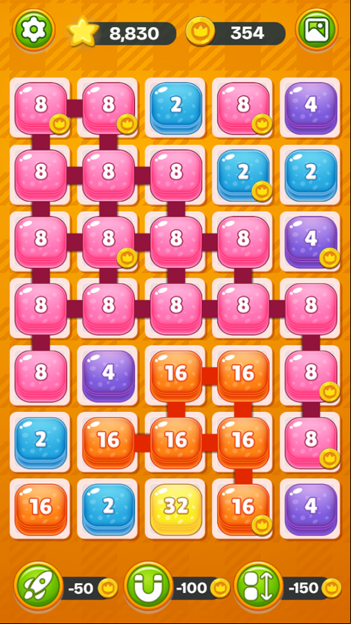 Merge 2048 Cake Game Play Screenshot.