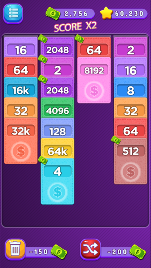 Merge Cash Game Double Score Active Screenshot.