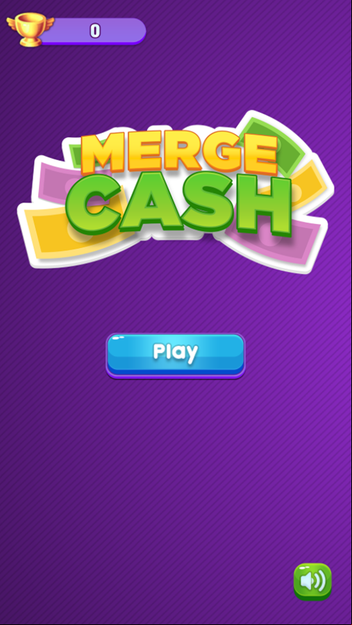 Merge Cash Game Welcome Screen Screenshot.