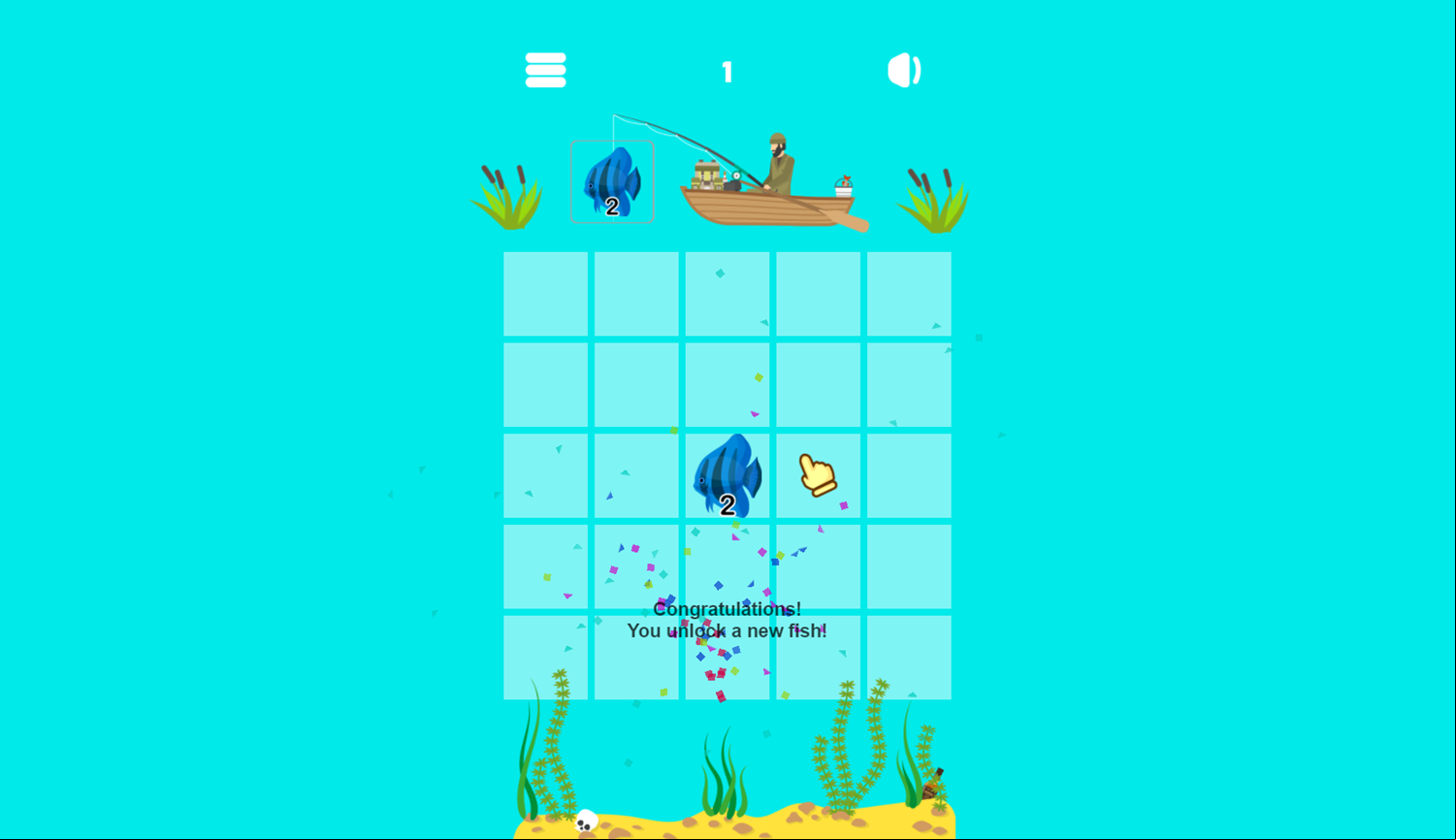 Merge Fish Game Start Screenshot.
