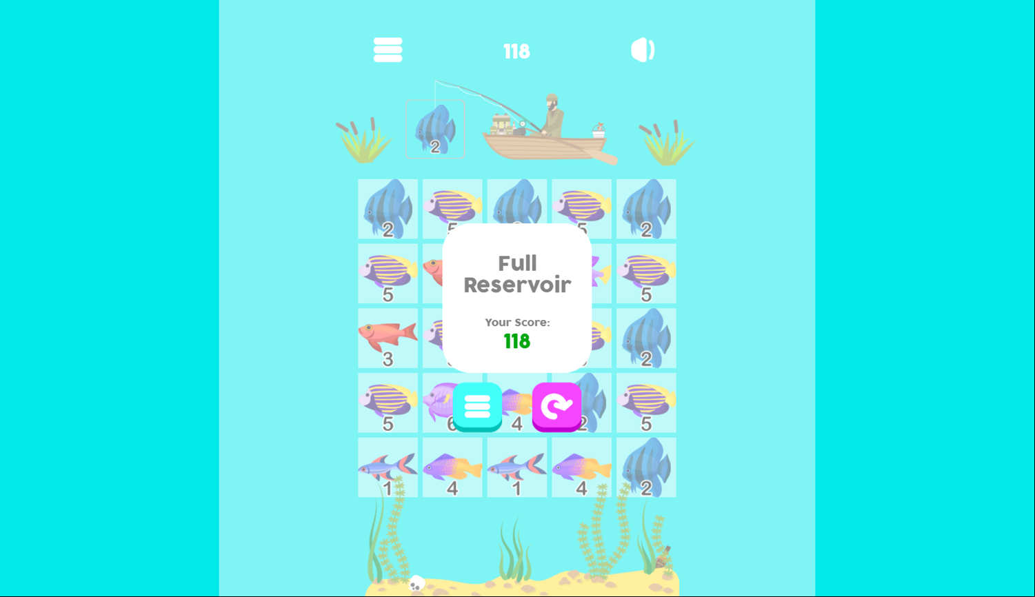 Merge Fish Game Score Screenshot.