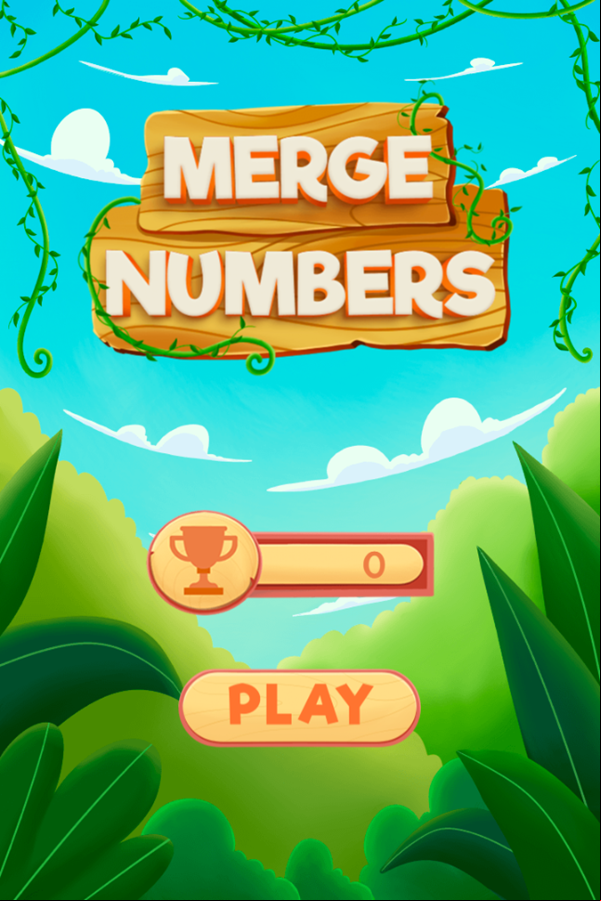 Merge Numbers Game Welcome Screen Screenshot.