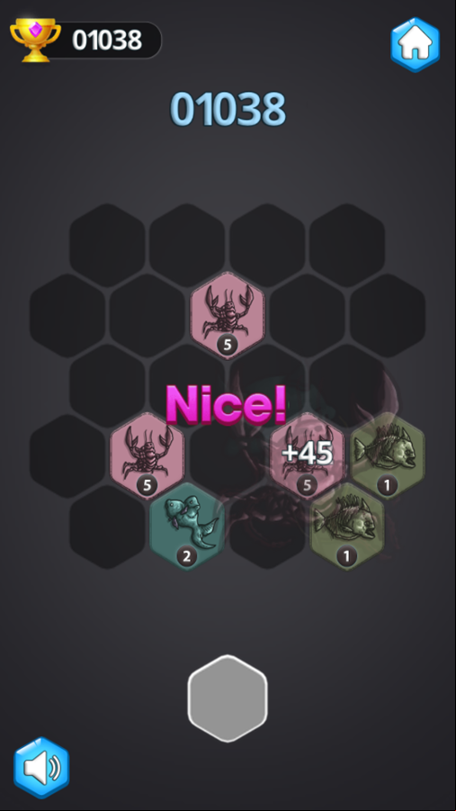 Merge Sea Monsters Game Play Screenshot.