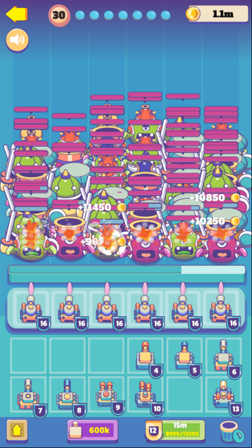 Merge Shooter Game Enemies Crashing The Gate Screenshot.