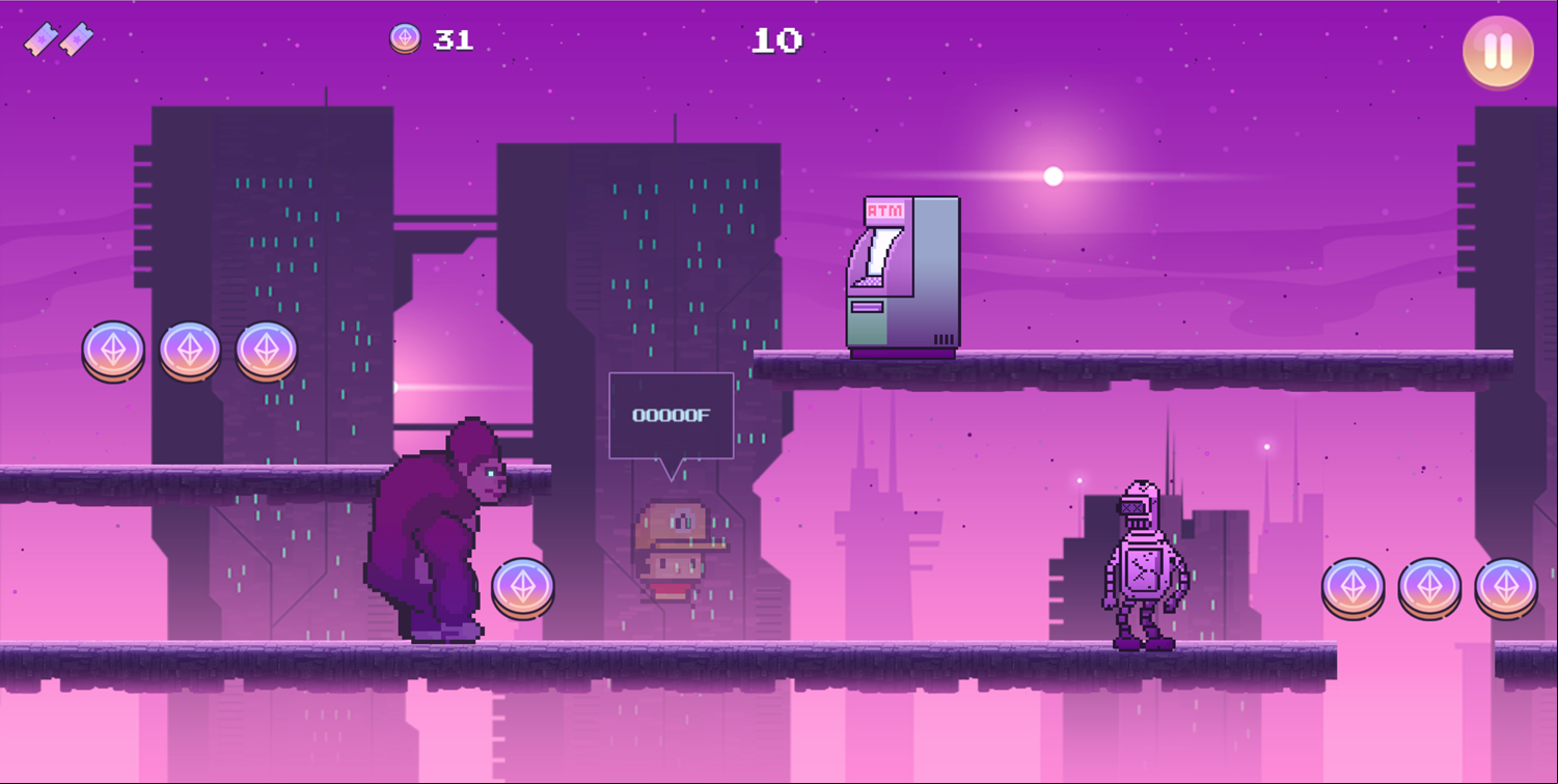 Metaverse Dash Run Game Taking Damage Screenshot.