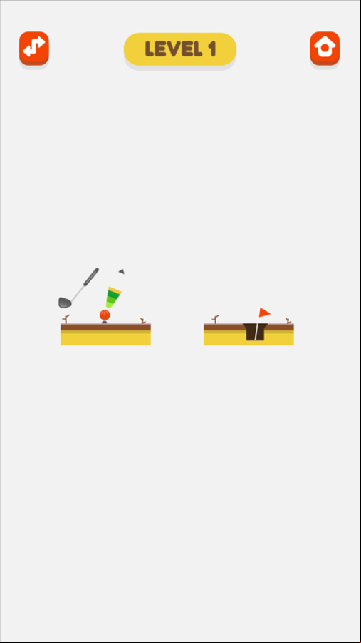 Micro Golf Ball 2 Game Control Swing Screenshot.