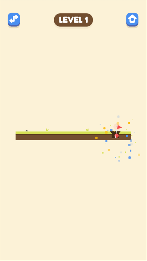 Micro Golf Ball Game Level Complete Screenshot.