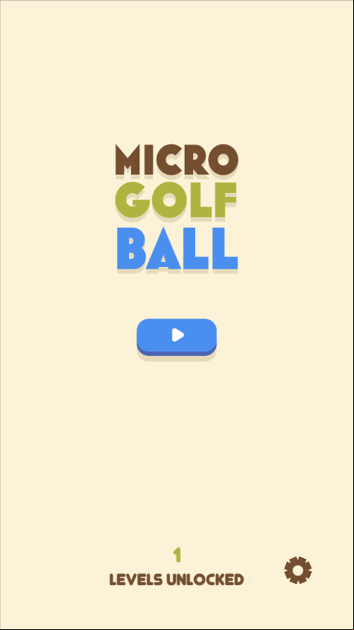 Micro Golf Ball Game Welcome Screen Screenshot.