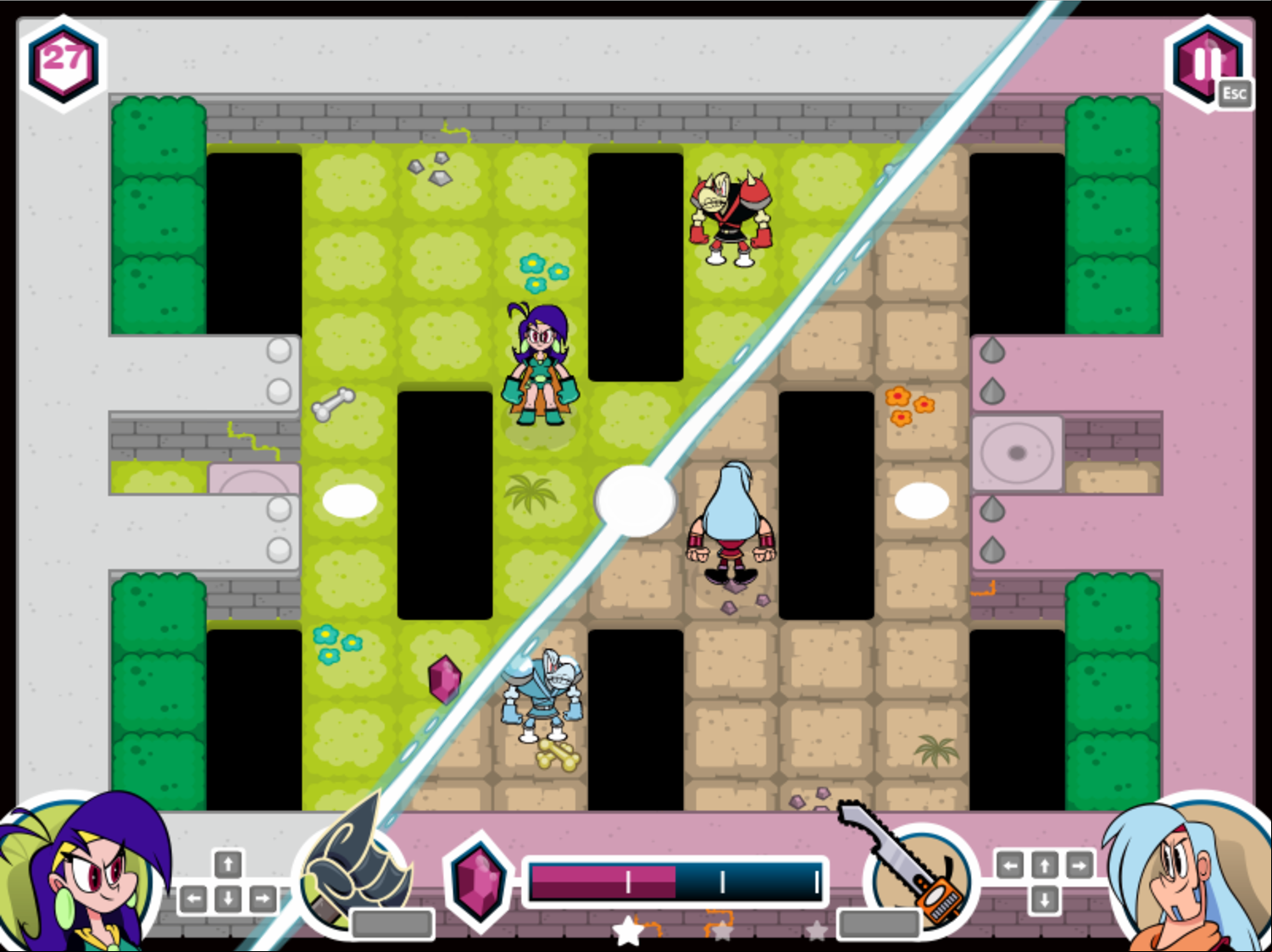 Mighty MagiSwords Double Trouble in Mirror Castle Game Level 27 Screenshot.
