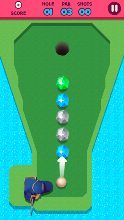 Mini Golf Adventures Game Level Start Screenshot.