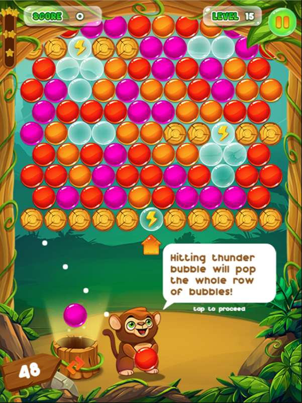 Monkey Bubble Shooter Game Thunder Bubble Information Screenshot.