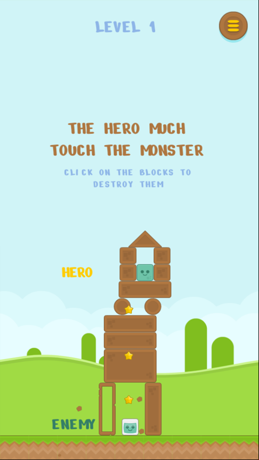 Monster Destroyer Game Welcome Game Play Screenshot.