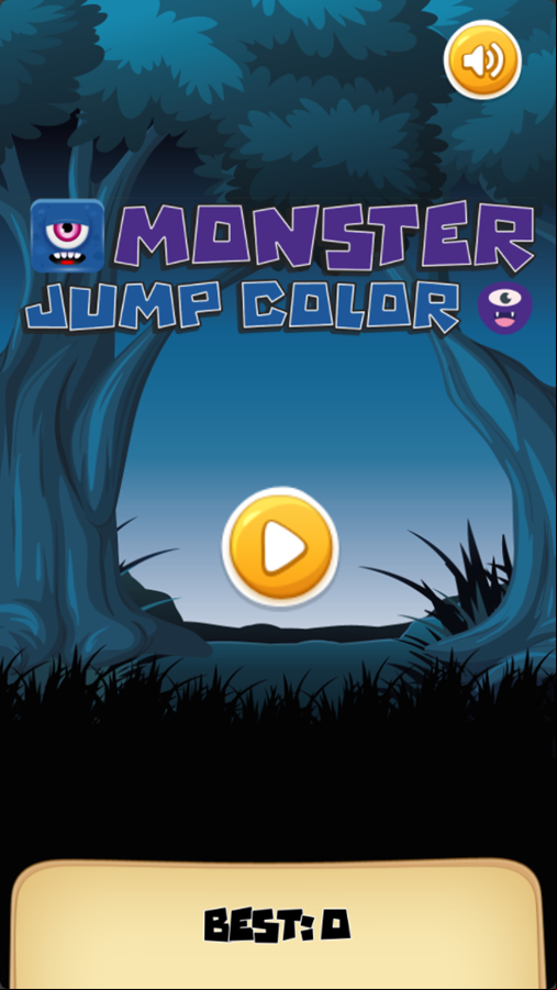 Monster Jump Color Game Welcome Screen Screenshot.