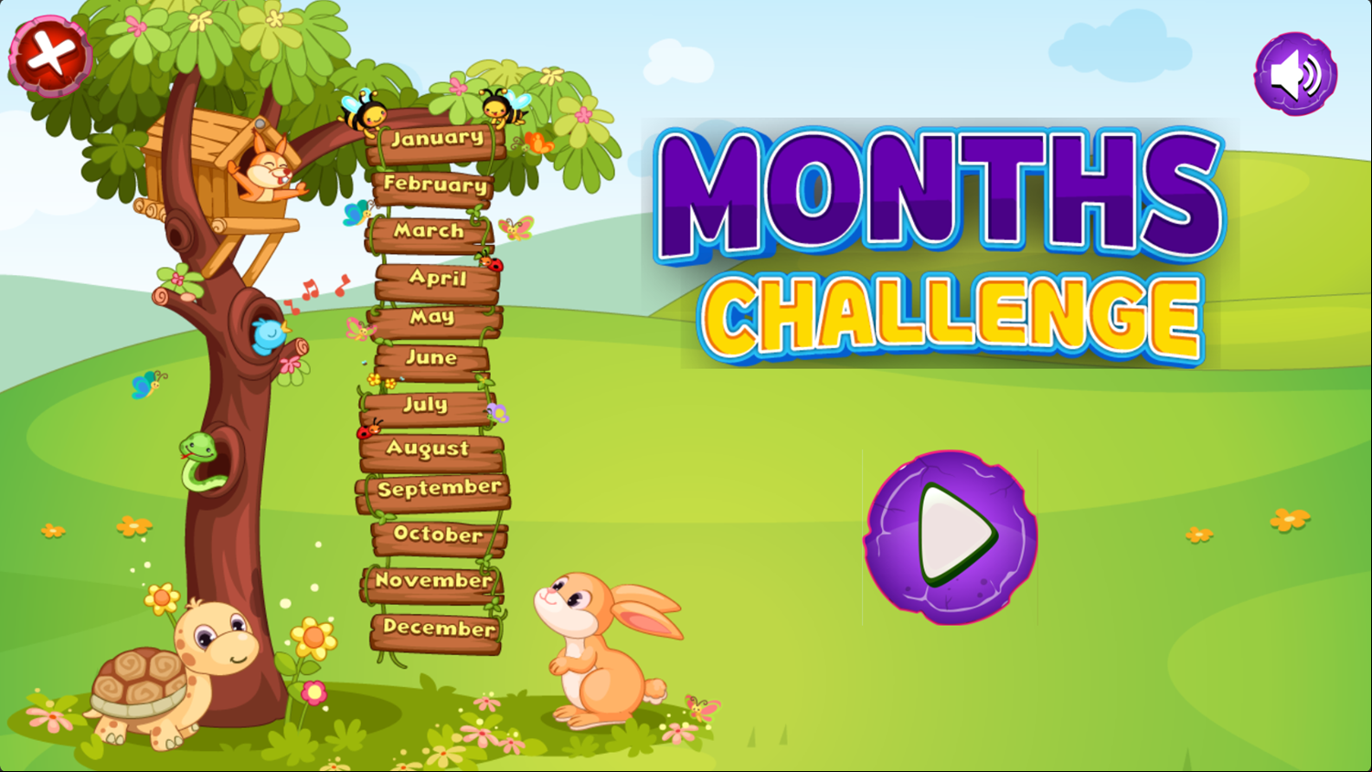 Months Challenge Game Welcome Screen Screenshot.