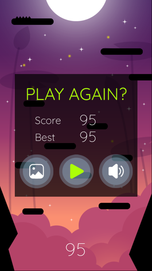 Moonlight Jump Game Over Screenshot.