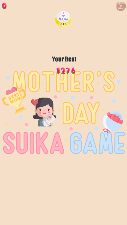 Mother's Day Suika Game Best Score Screenshot.