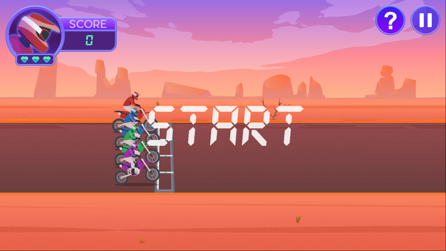 Motocross Hero Game Start Screenshot.