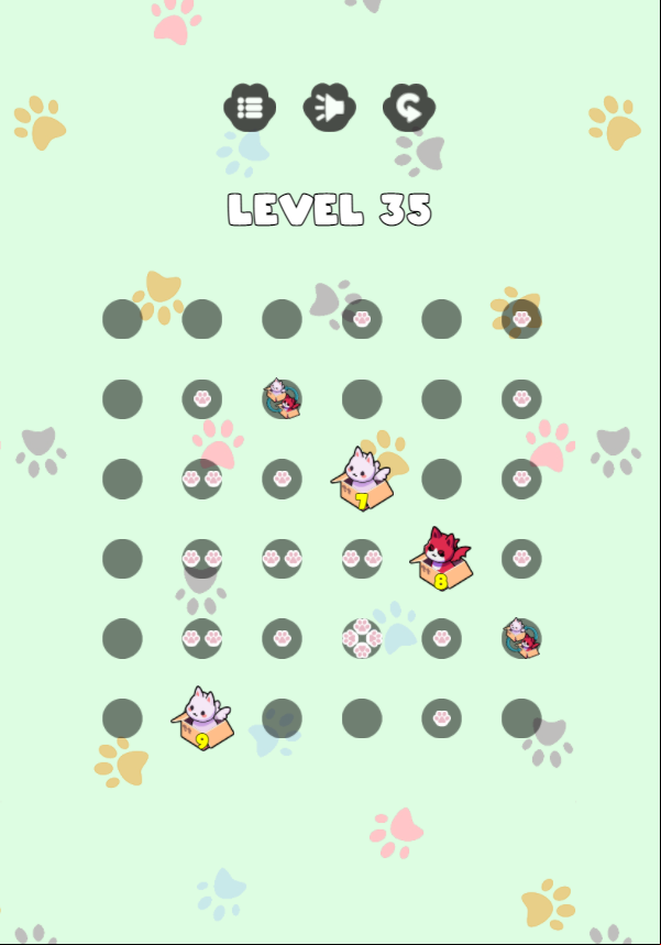 Moving Boxes Cat Game Final Stage Screenshot.