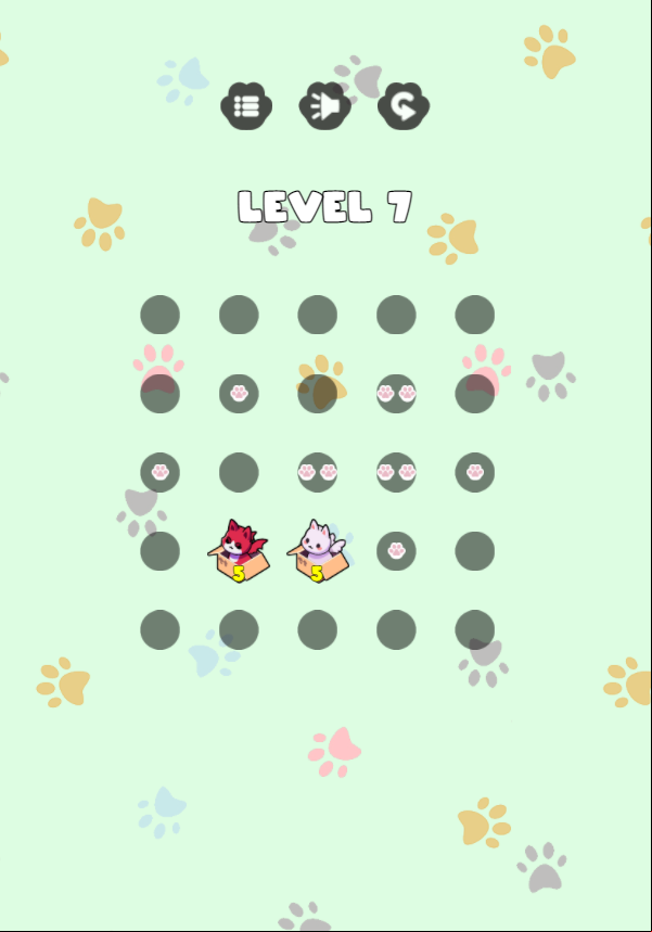Moving Boxes Cat Game Red and White Cats Screenshot.