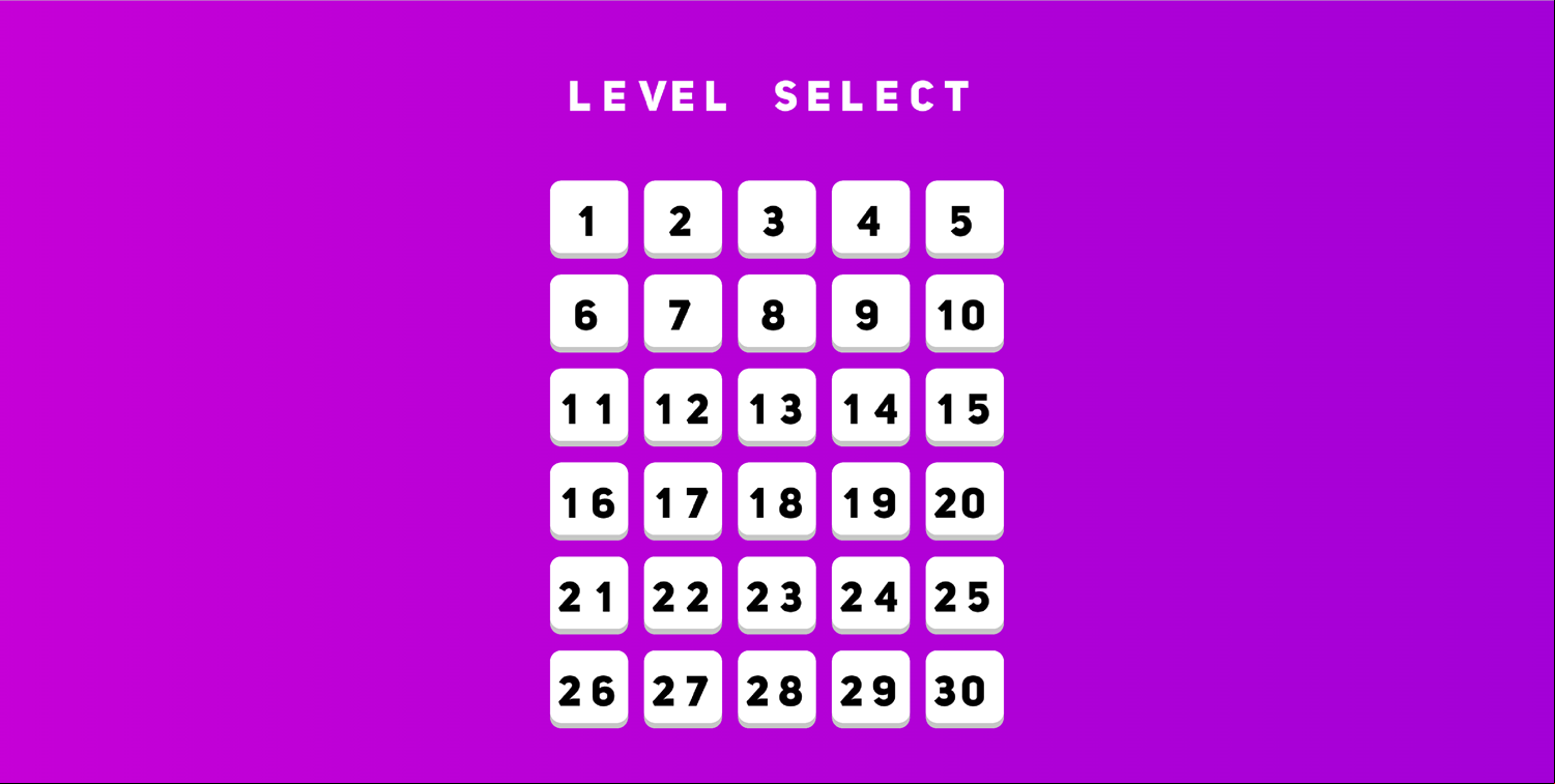 Movokku Game Level Select Screen Screenshot.