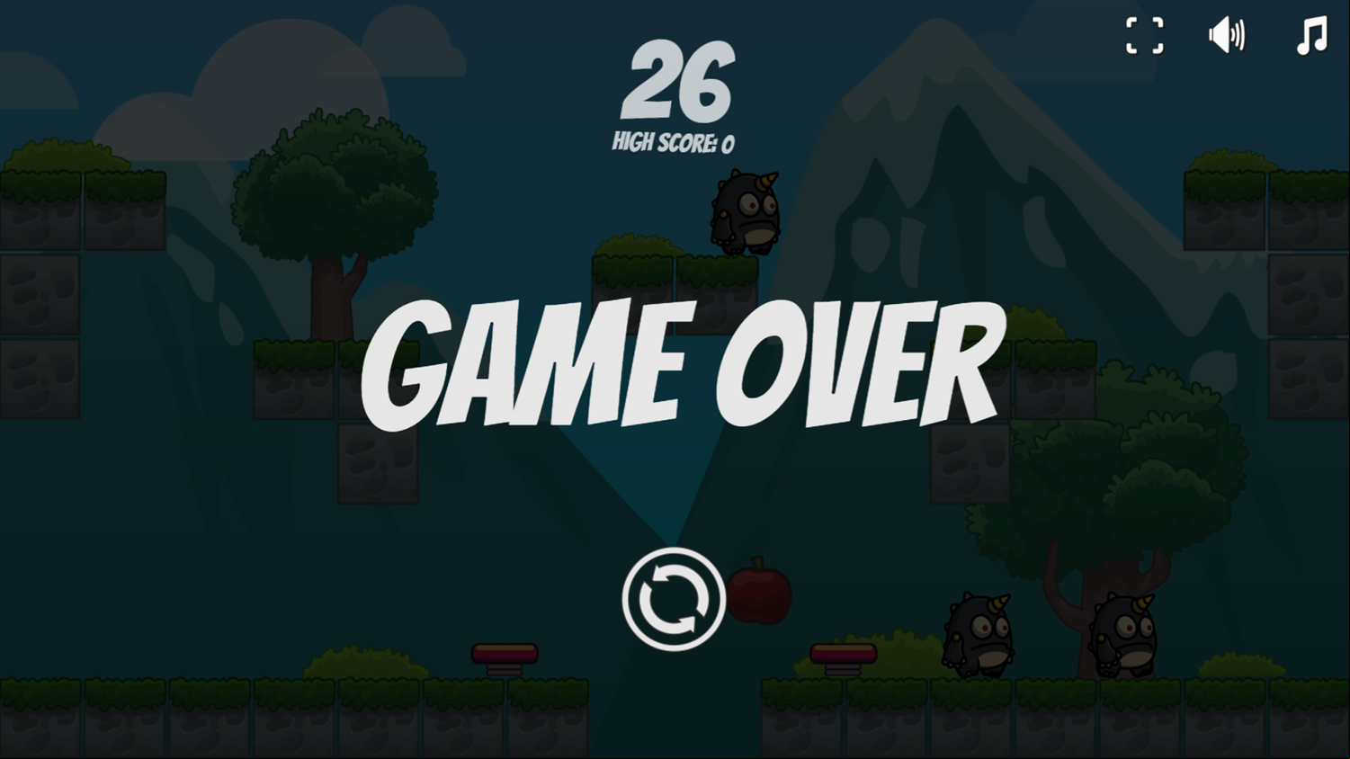 Mr Apple Game Over Screenshot.