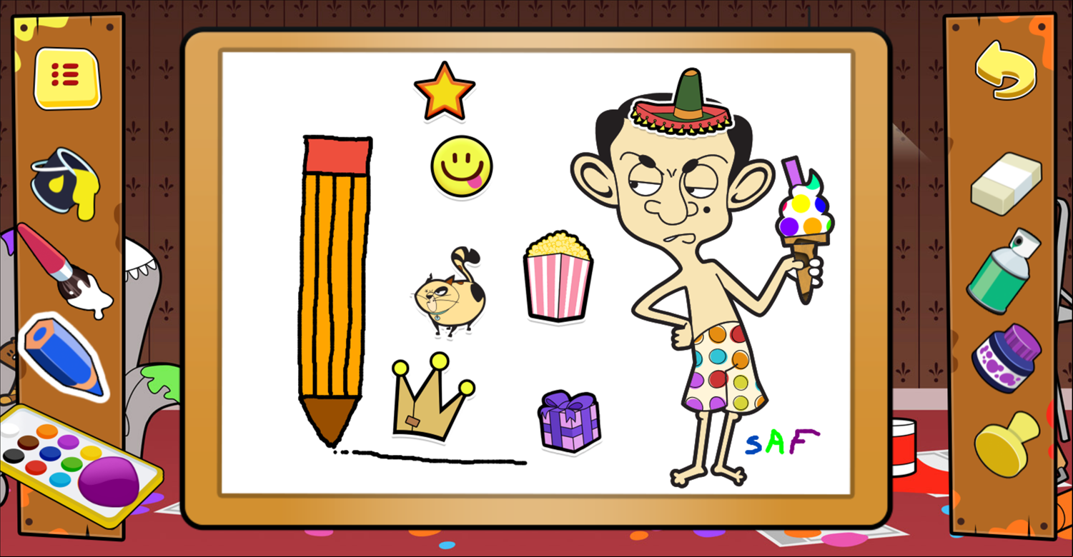 Mr. Bean Splash Art Drawing Screenshot.