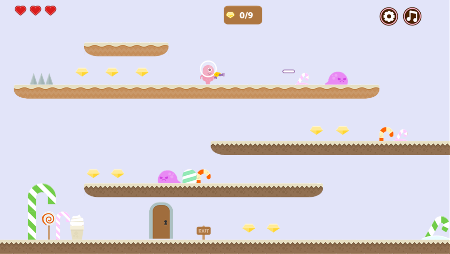 My Sweet Adventure Game Level With a Laser Gun Screenshot.