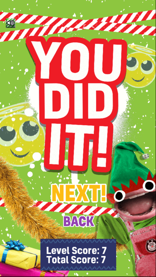 Naughty or Nice Game Level Complete Screenshot.