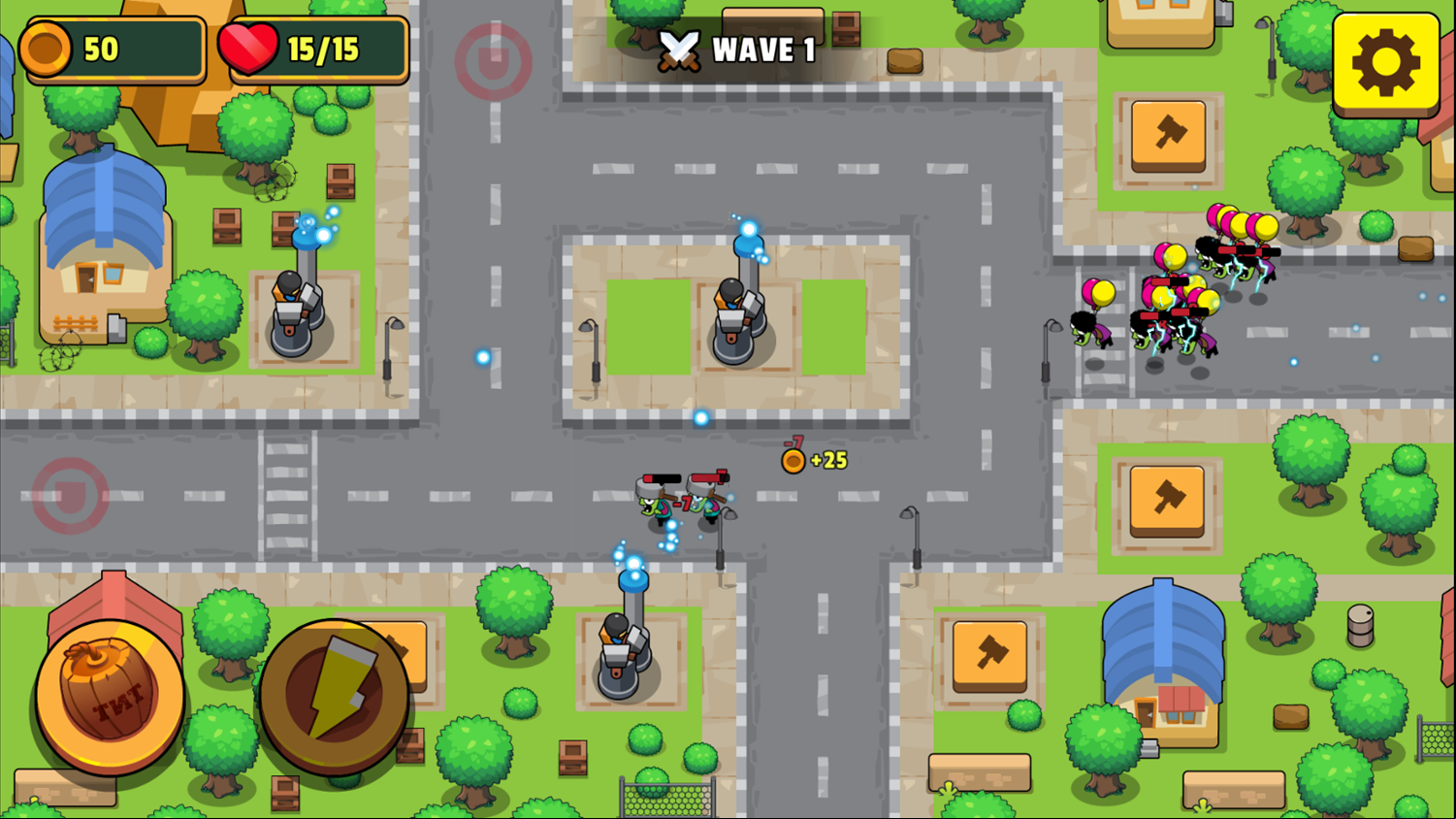 Neighborhood Defense Game Screenshot.
