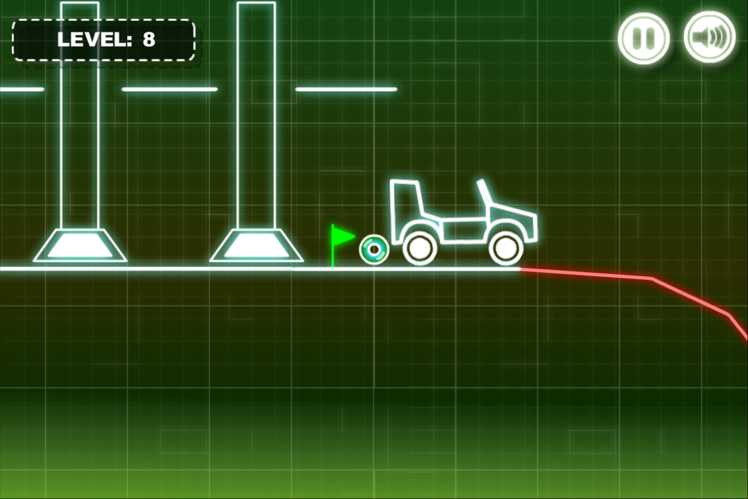 Neon Road Game Car Screenshot.